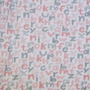 HTF Lila &‎ Jack A B C Alphabet Blanket Pink Gray Baby Girl Sherpa Back 35 X 37